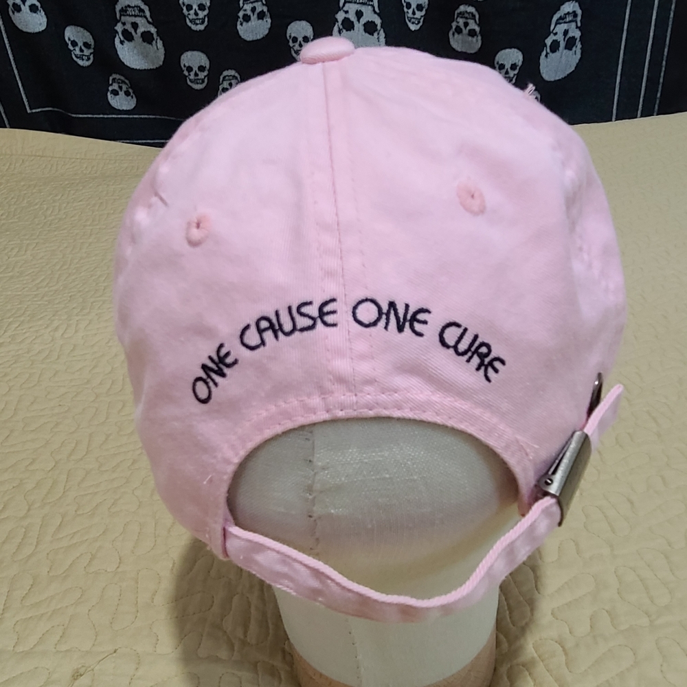 Port Authority Cancer Pink Ribbon strapback hat - Picture 6 of 8